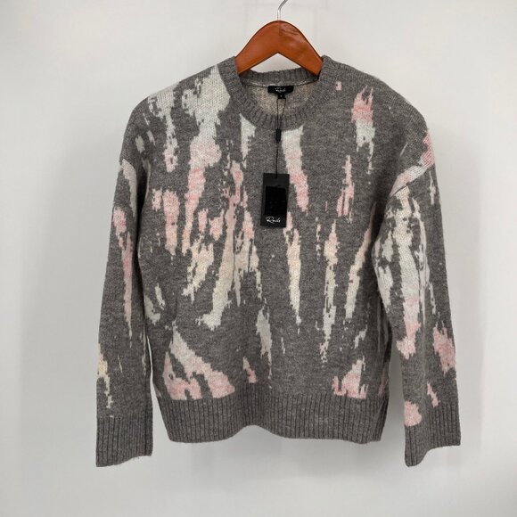 Rails Virgo Gray Tie Die Sweater Size S Crewneck Soft Knit Acrylic Wool Blend - Picture 1 of 9